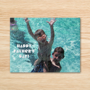 Quebra-cabeça Foto Decorativa de Família no Dia dos Pais Feliz