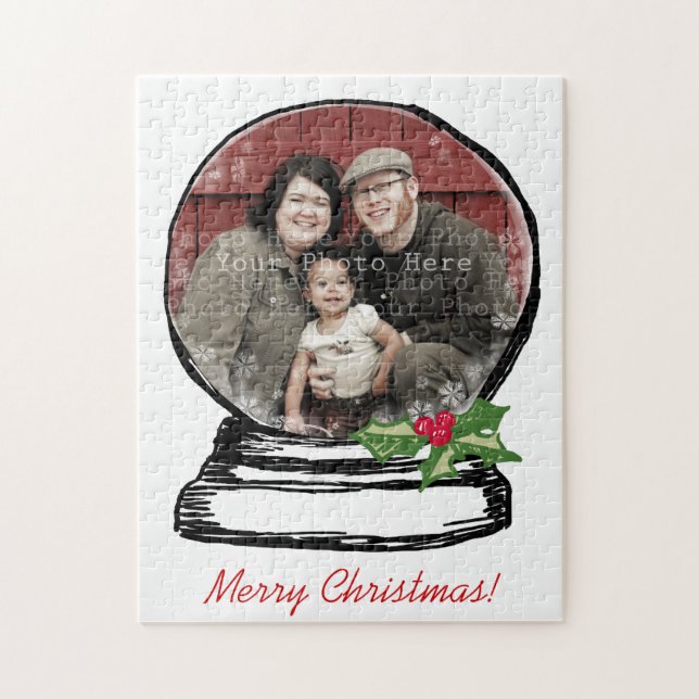 Quebra-cabeça Foto do Globo de Neve de Natal (Vertical)