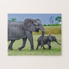 Quebra-cabeça Foto do vitelo do elefante selvagem