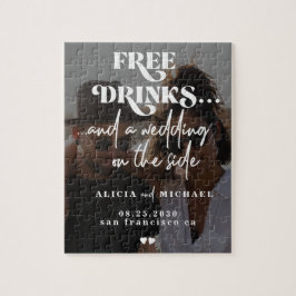 Quebra-cabeça Foto engraçada casamento moderno salve a data