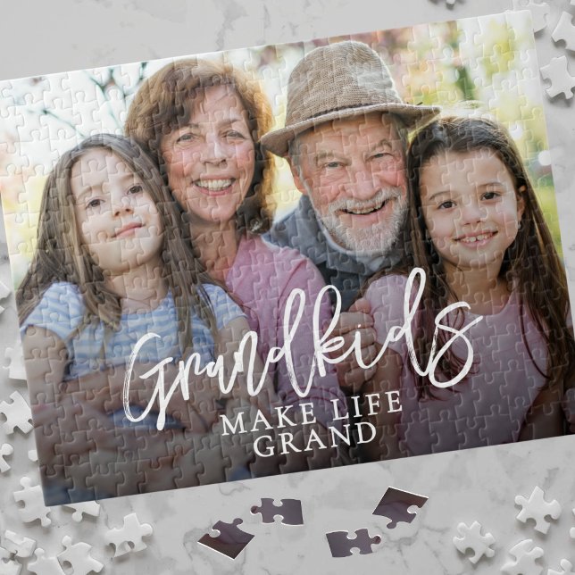 Quebra-cabeça Foto Netos Tornam a Vida Grandiosa (Grandkids Make Life Grand Photo Jigsaw Puzzle )