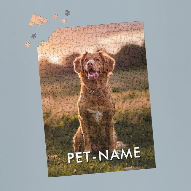 Quebra-cabeça Foto Personalizada Com O Nome Do Seu Cachorro (Criador carregado)