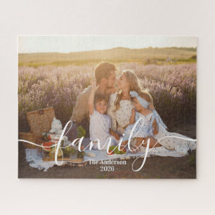 Quebra-cabeça Foto Personalizada da Família – Sobrenome Personal