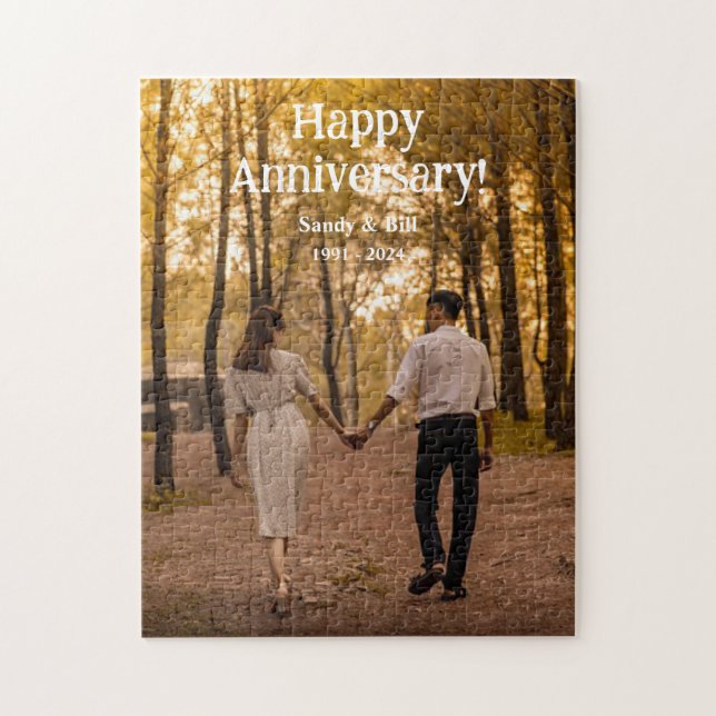 Quebra-cabeça Foto personalizada de aniversário crie a sua (Vertical)