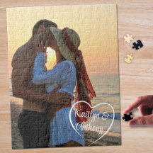 Foto Personalizada de Coração de Amor de Casal