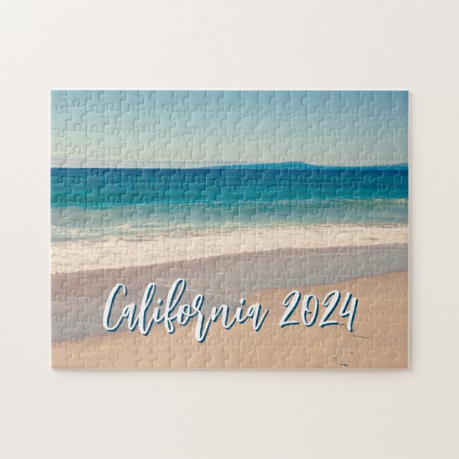 Quebra-cabeça Foto personalizada de lembrança do Oceano Azul Cên (Horizontal)