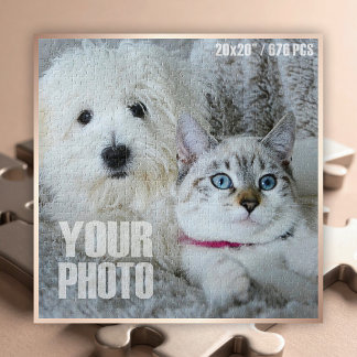 Quebra-cabeça Foto personalizada de Pet de peças de 20x20"/676 d