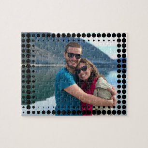 Quebra-cabeça Foto personalizada de quadro de pontos pretos de m