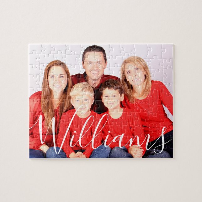 Quebra-cabeça Foto Personalizada do Nome da Família (Horizontal)