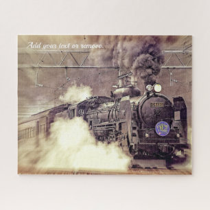 Quebra-cabeça Foto personalizada e dramática da locomotiva de c