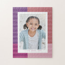 Quebra-cabeça Foto personalizada fofinha roxa rosa listras roxas
