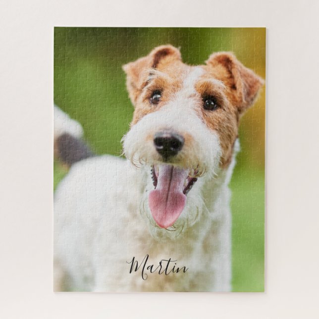 Quebra-cabeça Foto personalizada Fox Terrier Fio de Cão Fox (Vertical)