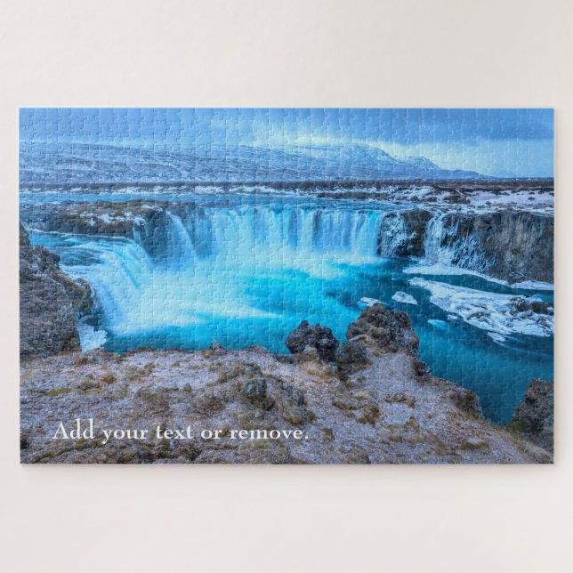 Quebra-cabeça Foto personalizada Godafoss Waterfall paisagem Isl (Horizontal)