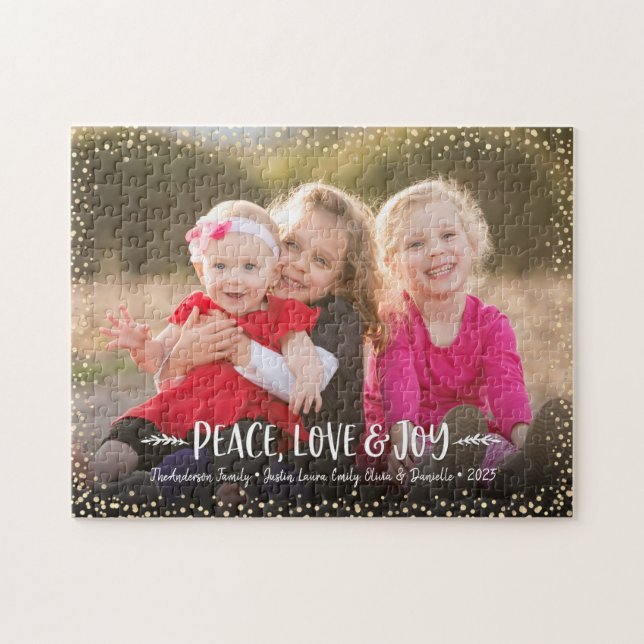 Quebra-cabeça Foto personalizada: Joy Modern Tipografia do Amor (Horizontal)