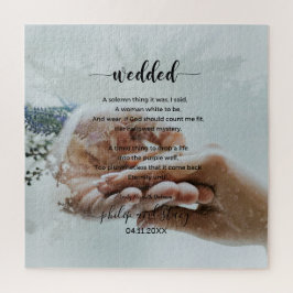 Quebra-cabeça Foto Personalizada Poema Casado Elegante