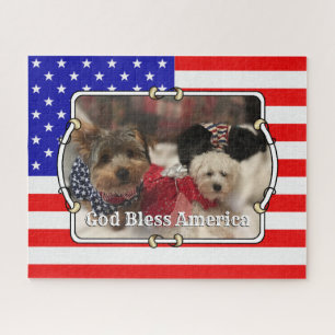 Quebra-cabeça Foto personalizada Quadro EUA Bandeira Americana D