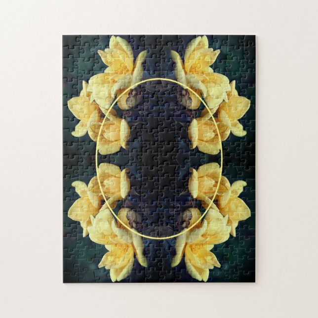 Quebra-cabeça Foto: Yellow Rose Trio Frame Crie sua própria foto (Vertical)