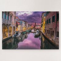 Fotografia da Deslumbrante Veneza Itália ao Pôr do