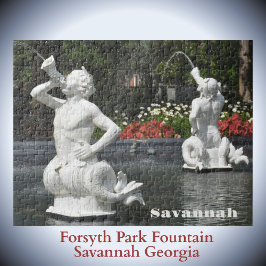 Quebra-cabeça Fotografia da Forsyth Park Fountain Savannah Georg