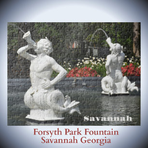 Quebra-cabeça Fotografia da Forsyth Park Fountain Savannah Georg