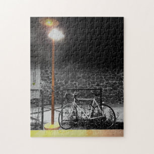 Quebra-cabeça Fotografia da noite sobre bicicleta