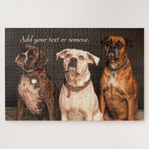 Quebra-cabeça Fotografia de 3 cachorros-boxers giros.