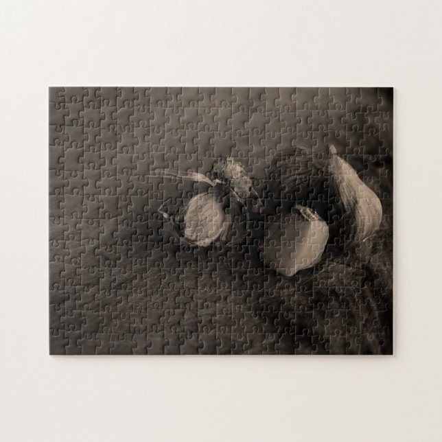Quebra-cabeça Fotografia de arte com vida estática no alho (Horizontal)