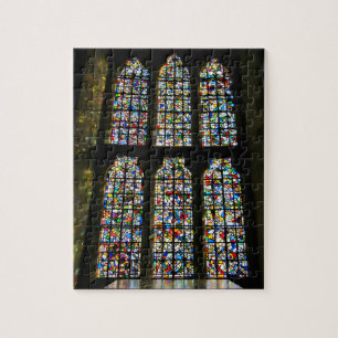 Quebra-cabeça Fotografia de Barcelona do vitral de Sagrada