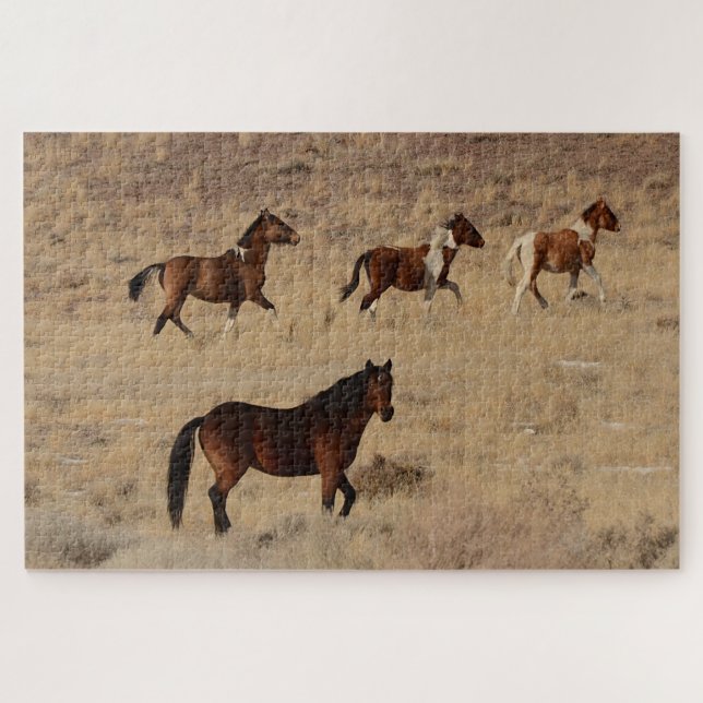 Quebra-cabeça Fotografia de cavalos selvagens em Nevada (Horizontal)