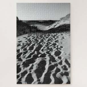 Quebra-cabeça fotografia de praia, preto e branco