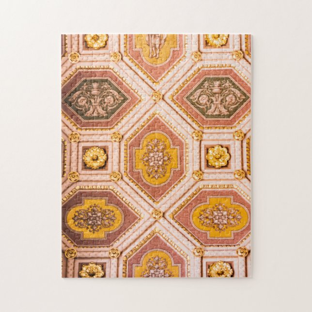 Quebra-cabeça Fotografia do teto de Abstrato amarelo-rosa (Vertical)