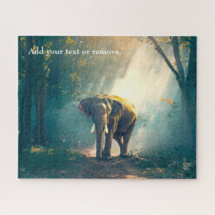 Quebra-cabeça Fotografia dramática de um elefante asiático/ind