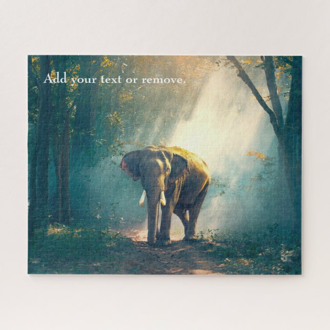 Quebra-cabeça Fotografia dramática de um elefante asiático/india (Horizontal)