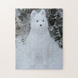 Quebra-cabeça fotografia engraçada de snowman akita