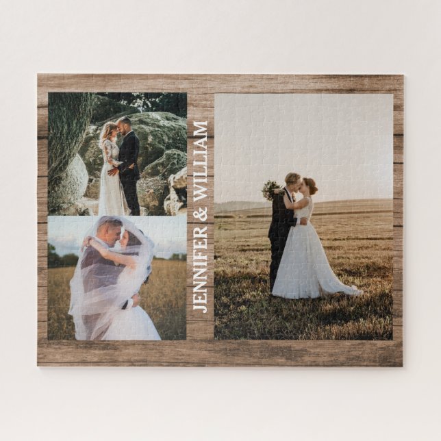 Quebra-cabeça Fotos modernas, simples casal personalizado de amo (Horizontal)