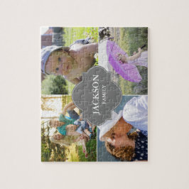 Quebra-cabeça Fotos personalizadas nome da família multiimagens