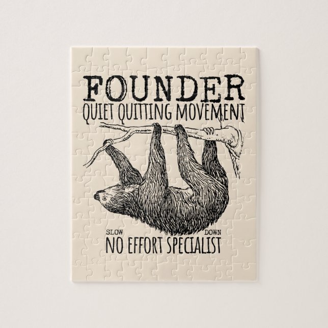 Quebra-cabeça Founder Quiet Quitting Movement Cute Sloth (Vertical)