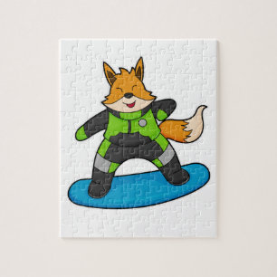 Quebra-cabeça Fox como Snowboarder com Snowboard