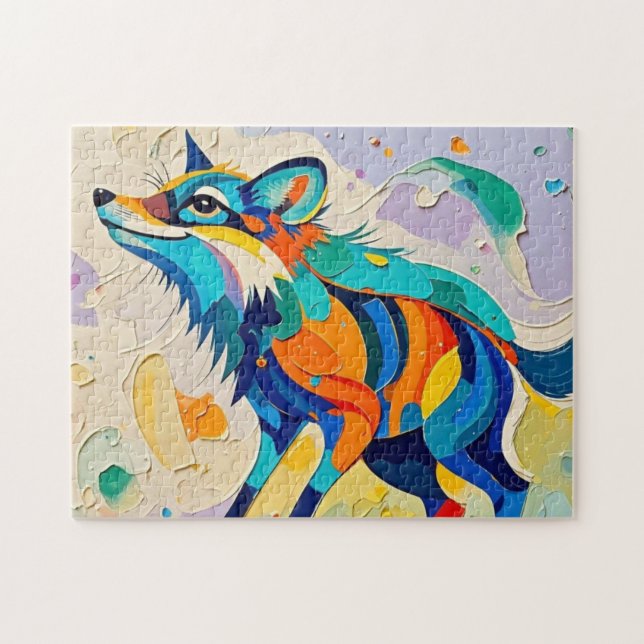 Quebra-cabeça Fox Expresso abstrato art design (Horizontal)