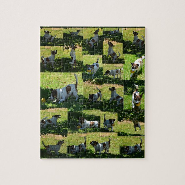 Quebra-cabeça Fox Terrier, O Dia do Duro, Colagem de Fotos, (Vertical)