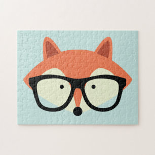 Quebra-cabeça Fox vermelho do hipster bonito