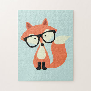 Quebra-cabeça Fox vermelho do hipster bonito