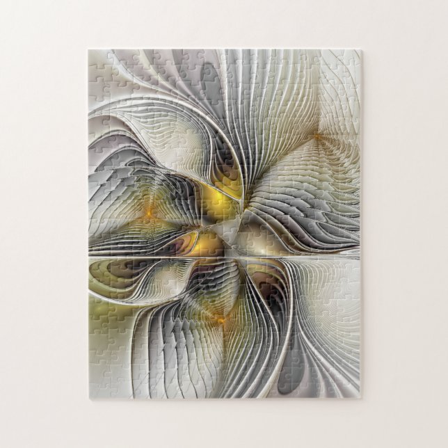 Quebra-cabeça Fractal Abstrato 3D De Illusão Óptica Com Profundi (Vertical)