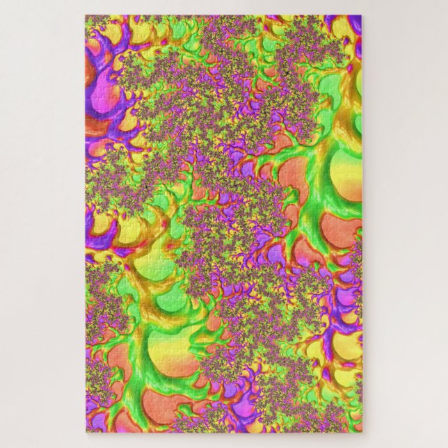 Quebra-cabeça Fractal de Abstrato de ácido colorido psicodélico (Vertical)