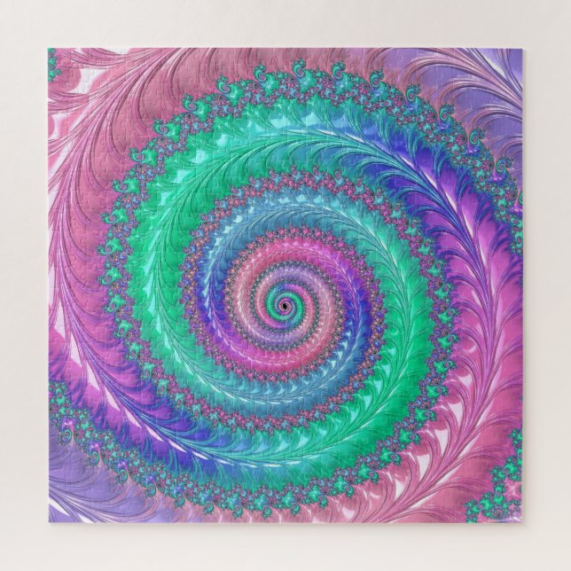 Quebra-cabeça Fractal Espiral De Pedra Funk Trippy (Vertical)