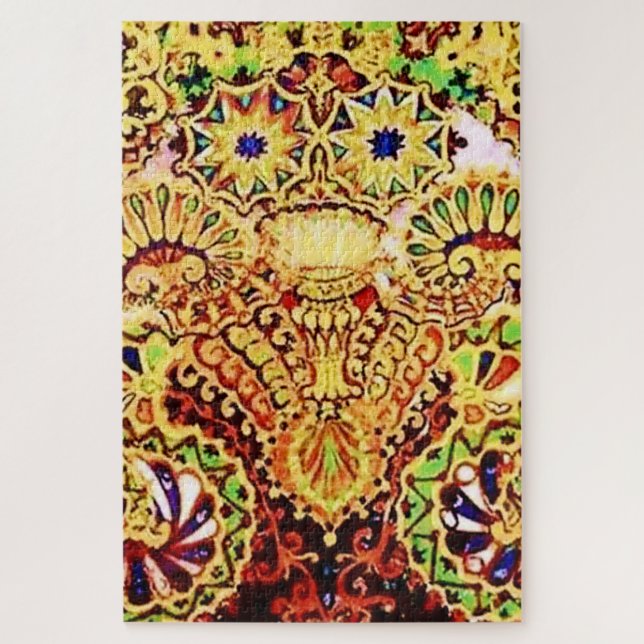 Quebra-cabeça "Fractal Psychedelic Cat" por Louis Wain (Vertical)