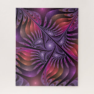 Quebra-cabeça Fractal roxo moderno do abstrato colorido da