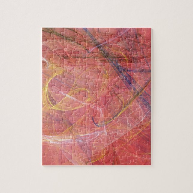 Quebra-cabeça Fractal vermelho abstrato (Vertical)