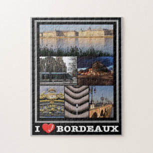Quebra-cabeça França - Bordeaux - I Love -