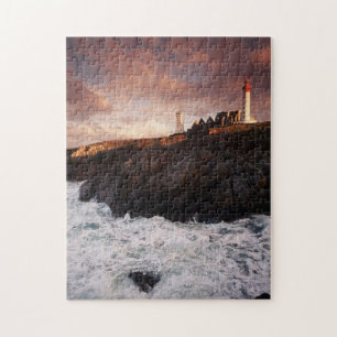 Quebra-cabeça França, farol ao amanhecer
